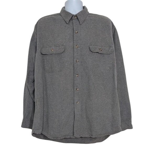 Vintage Five Brother Flannel Tallman Shirt Mens Size 2XL Gray Button Front - Picture 1 of 9